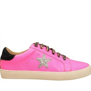 Mi.iM Skylar Rubber Sole Lace-up Glitter Suede Leather Star Sneakers 9